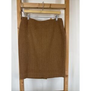 NWT J Crew Caramel Pencil Skirt #1262 Size MED Wool Blend